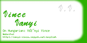 vince vanyi business card